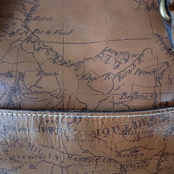 Patricia Nash Benvenuto European Map Tote  100% Full Grain Leather - Picture 5 of 15